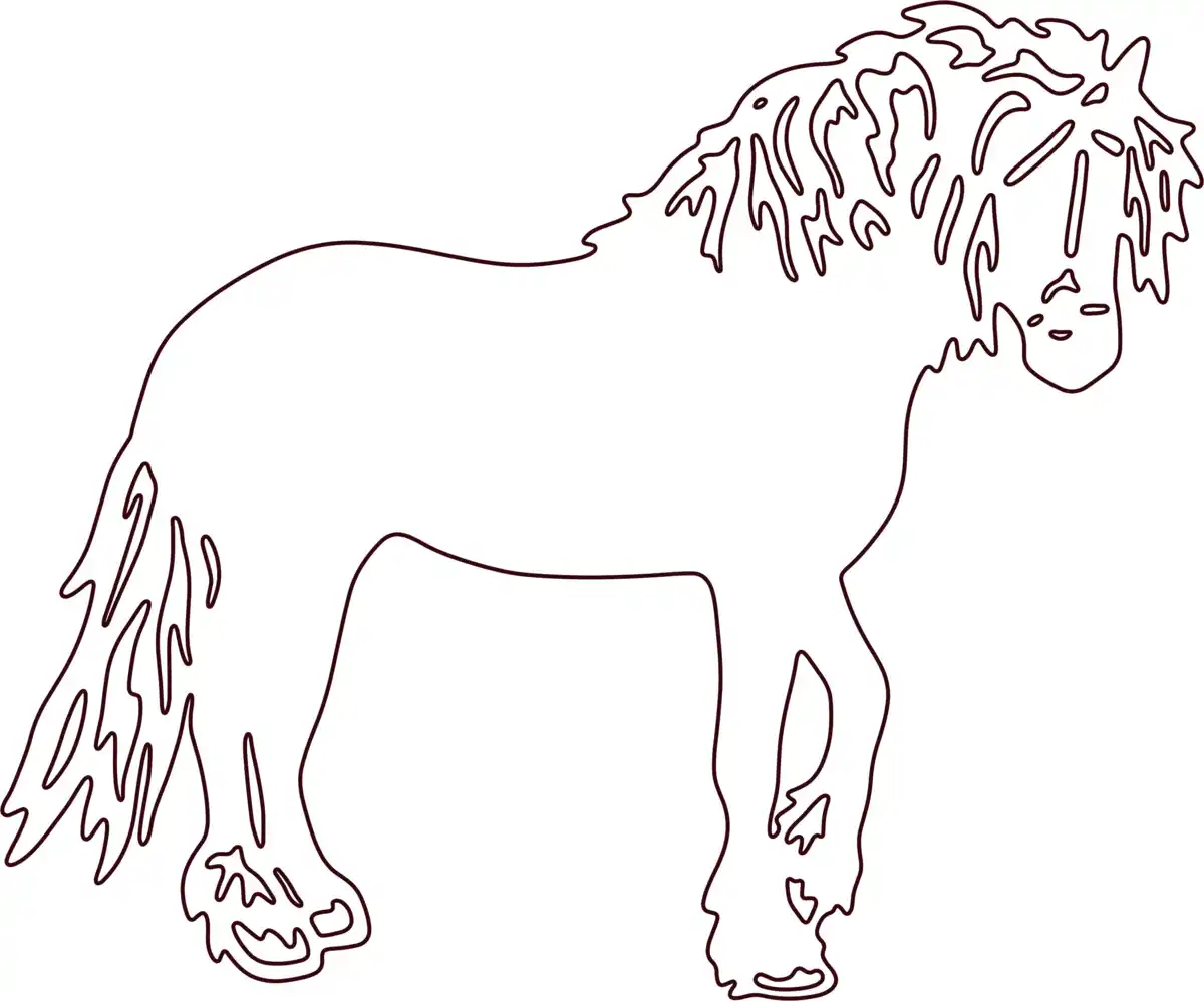 Free Download Coloring PDF, Draft Horse Kids Coloring Pages Pdf